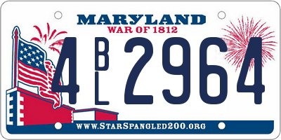 MD license plate 4BL2964