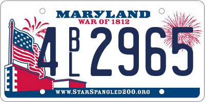 MD license plate 4BL2965