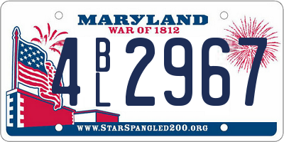MD license plate 4BL2967
