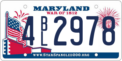 MD license plate 4BL2978