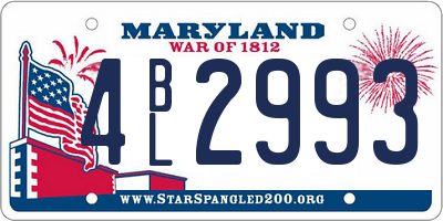 MD license plate 4BL2993