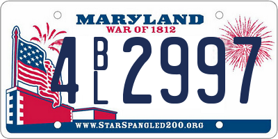 MD license plate 4BL2997