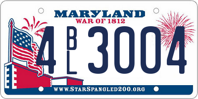 MD license plate 4BL3004