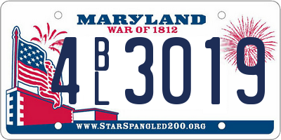MD license plate 4BL3019