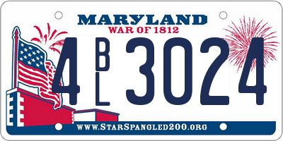 MD license plate 4BL3024