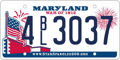 MD license plate 4BL3037