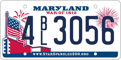 MD license plate 4BL3056