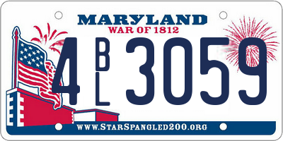 MD license plate 4BL3059