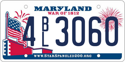 MD license plate 4BL3060