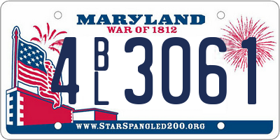 MD license plate 4BL3061