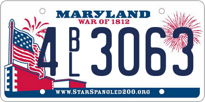MD license plate 4BL3063