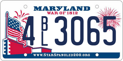 MD license plate 4BL3065