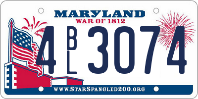 MD license plate 4BL3074