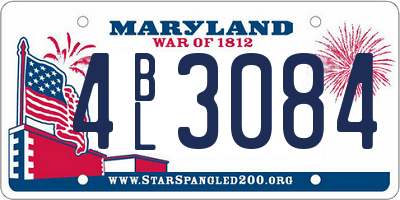MD license plate 4BL3084