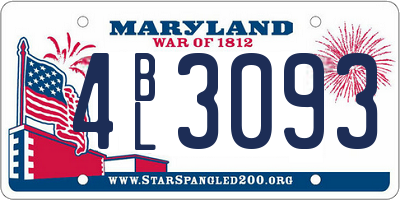 MD license plate 4BL3093