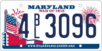 MD license plate 4BL3096