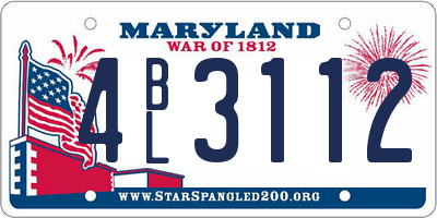 MD license plate 4BL3112