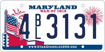 MD license plate 4BL3131