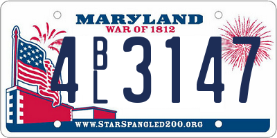 MD license plate 4BL3147