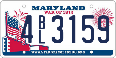 MD license plate 4BL3159