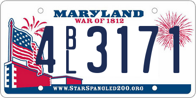 MD license plate 4BL3171