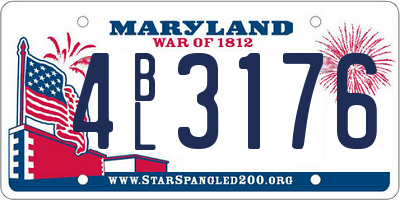 MD license plate 4BL3176