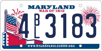 MD license plate 4BL3183