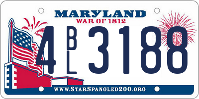 MD license plate 4BL3188