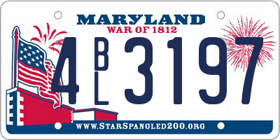 MD license plate 4BL3197