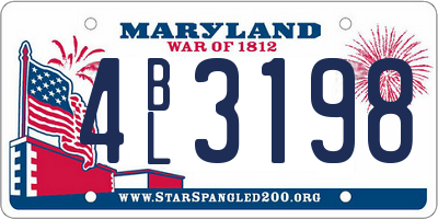 MD license plate 4BL3198