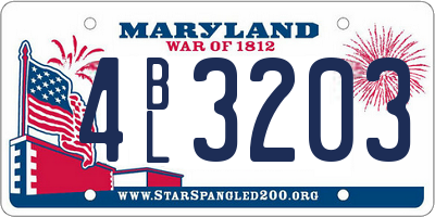 MD license plate 4BL3203