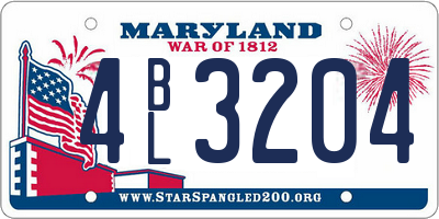 MD license plate 4BL3204