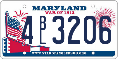 MD license plate 4BL3206