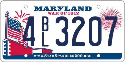 MD license plate 4BL3207