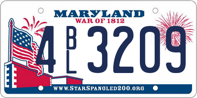 MD license plate 4BL3209