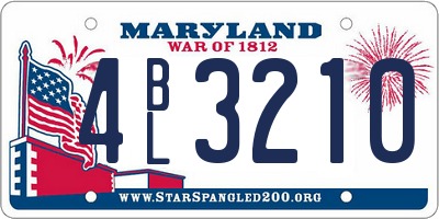 MD license plate 4BL3210
