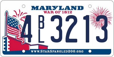 MD license plate 4BL3213