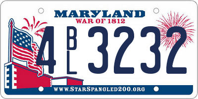 MD license plate 4BL3232