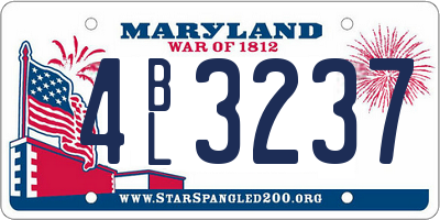 MD license plate 4BL3237