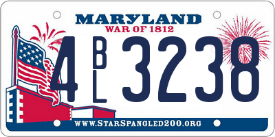 MD license plate 4BL3238