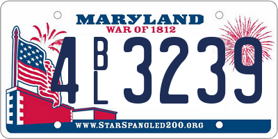 MD license plate 4BL3239