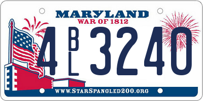 MD license plate 4BL3240