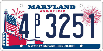 MD license plate 4BL3251