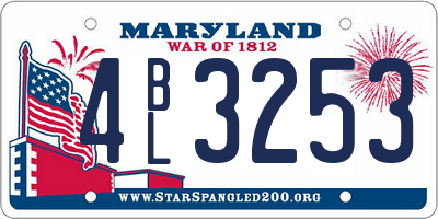 MD license plate 4BL3253
