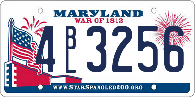 MD license plate 4BL3256