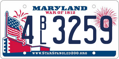 MD license plate 4BL3259