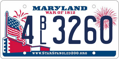 MD license plate 4BL3260