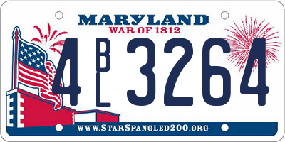 MD license plate 4BL3264