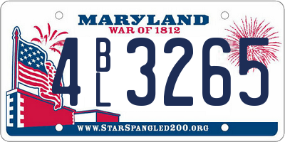 MD license plate 4BL3265