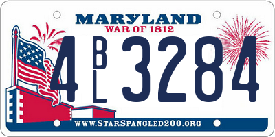 MD license plate 4BL3284
